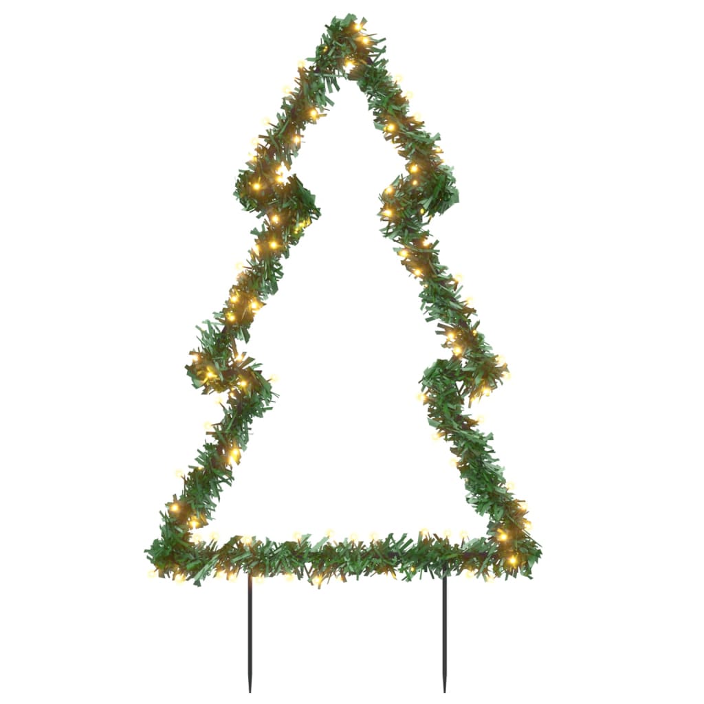Julelysdekorasjon med jordplugger tre 115 LEDs 90 cm