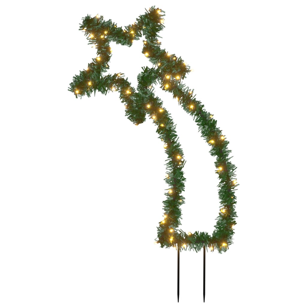 Julelysdekorasjon med pigger meteor 80 LED 62 cm