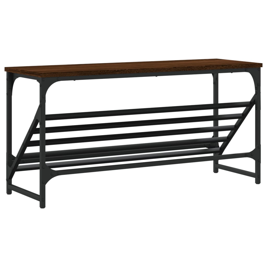 Skohylle brun eik 90x30x45 cm konstruert tre