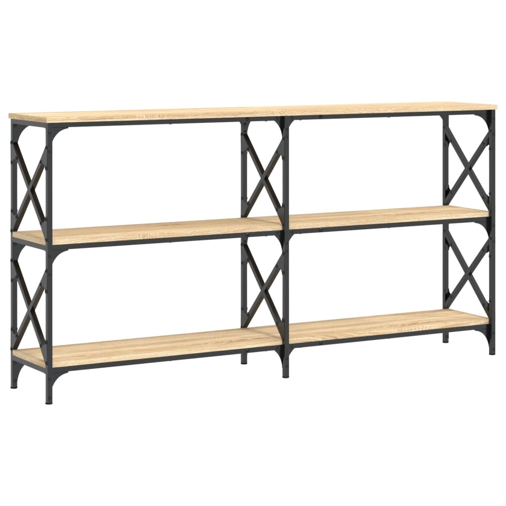 Konsollbord sonoma eik 156x28x80,5 cm konstruert tre