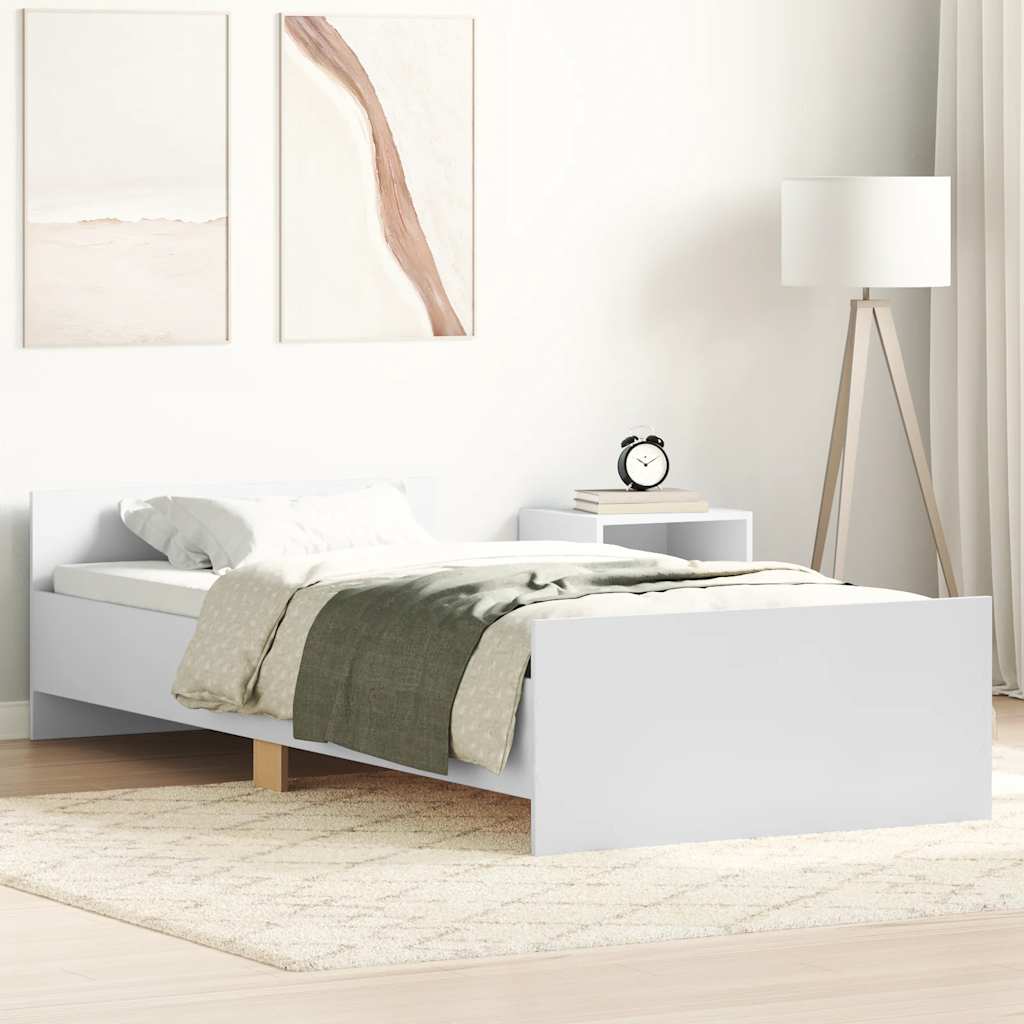 Sengeramme hvit 75x190 cm konstruert tre