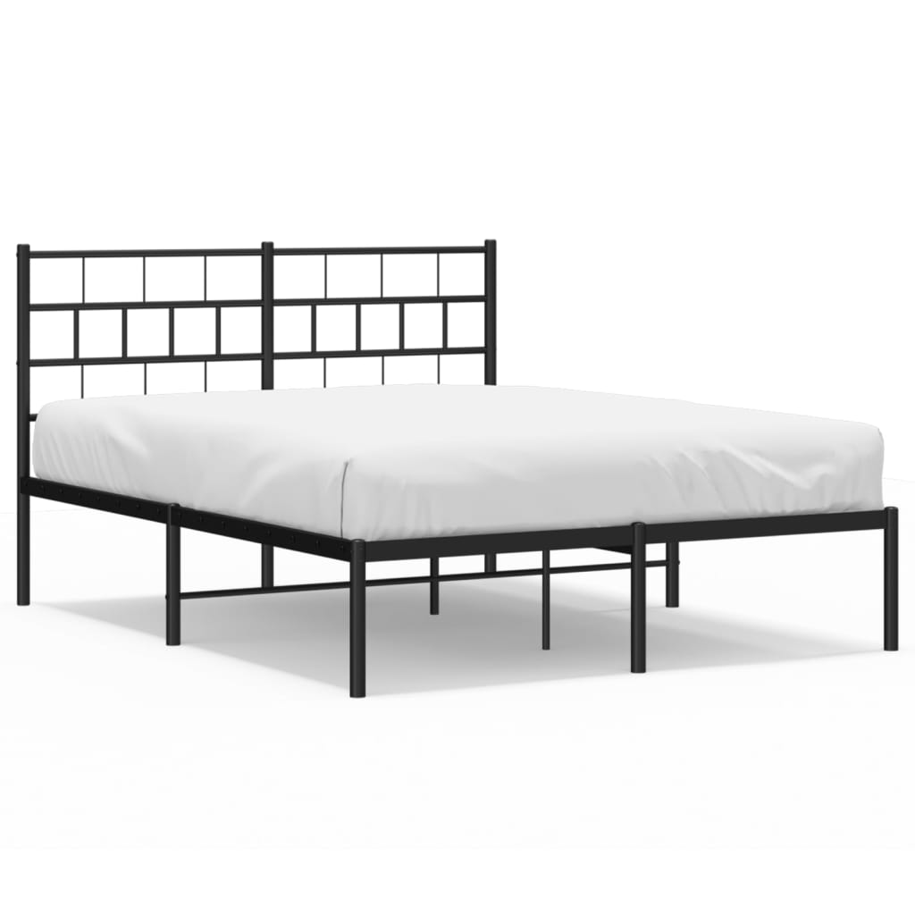 Sengeramme i metall med hodegavl svart 135x190 cm