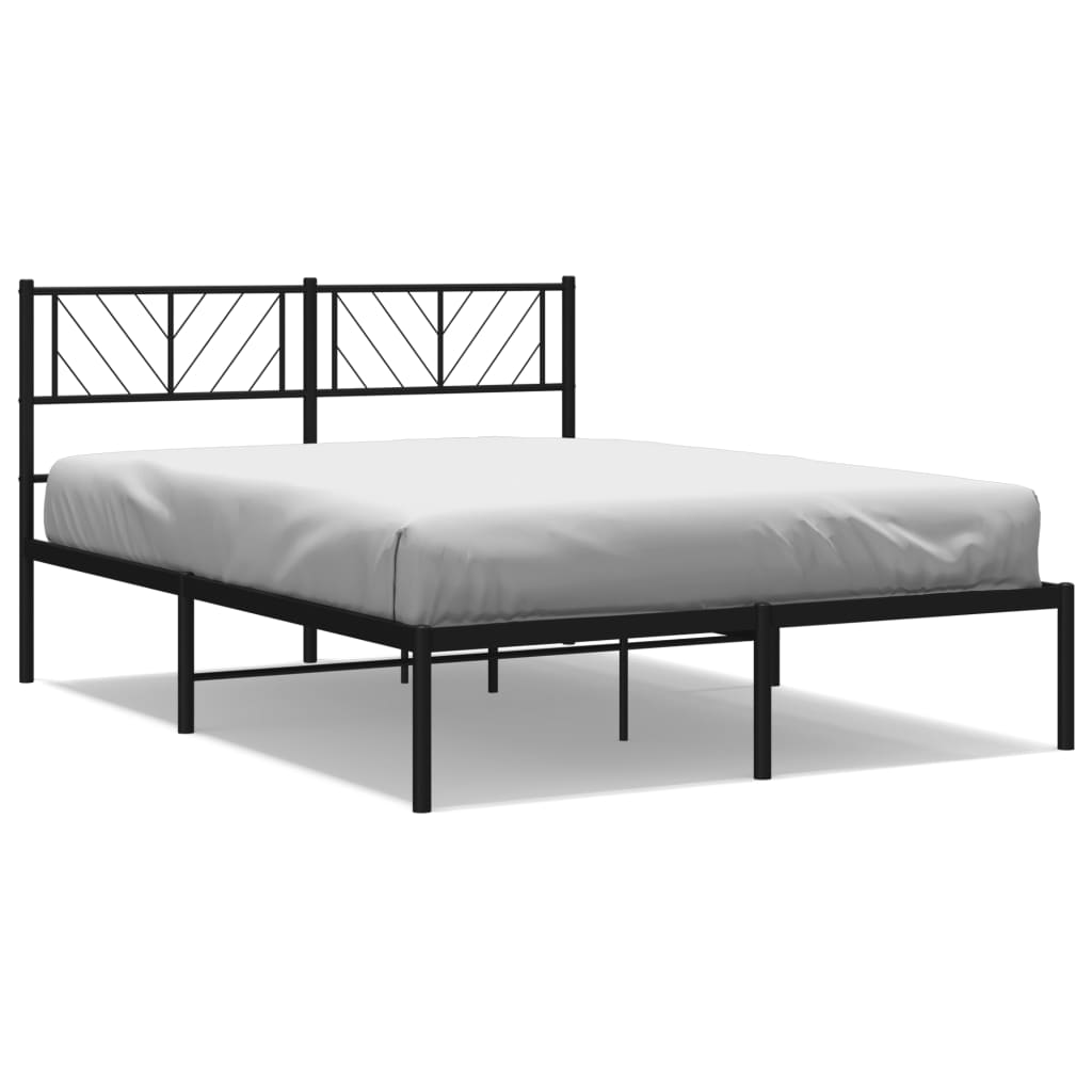 Sengeramme i metall med sengegavl svart 120x200 cm