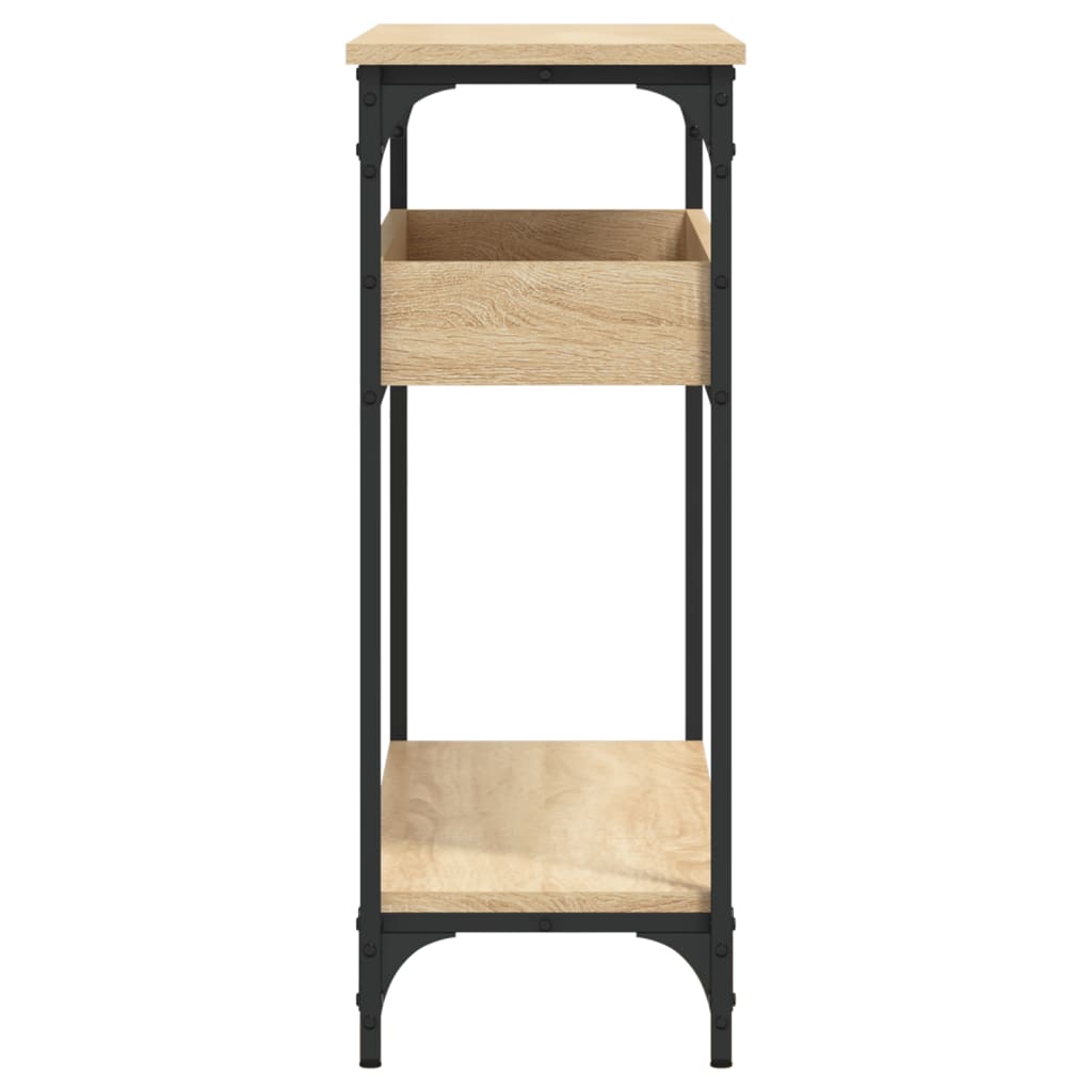 Konsollbord med hylle sonoma eik 100x29x75 cm konstruert tre