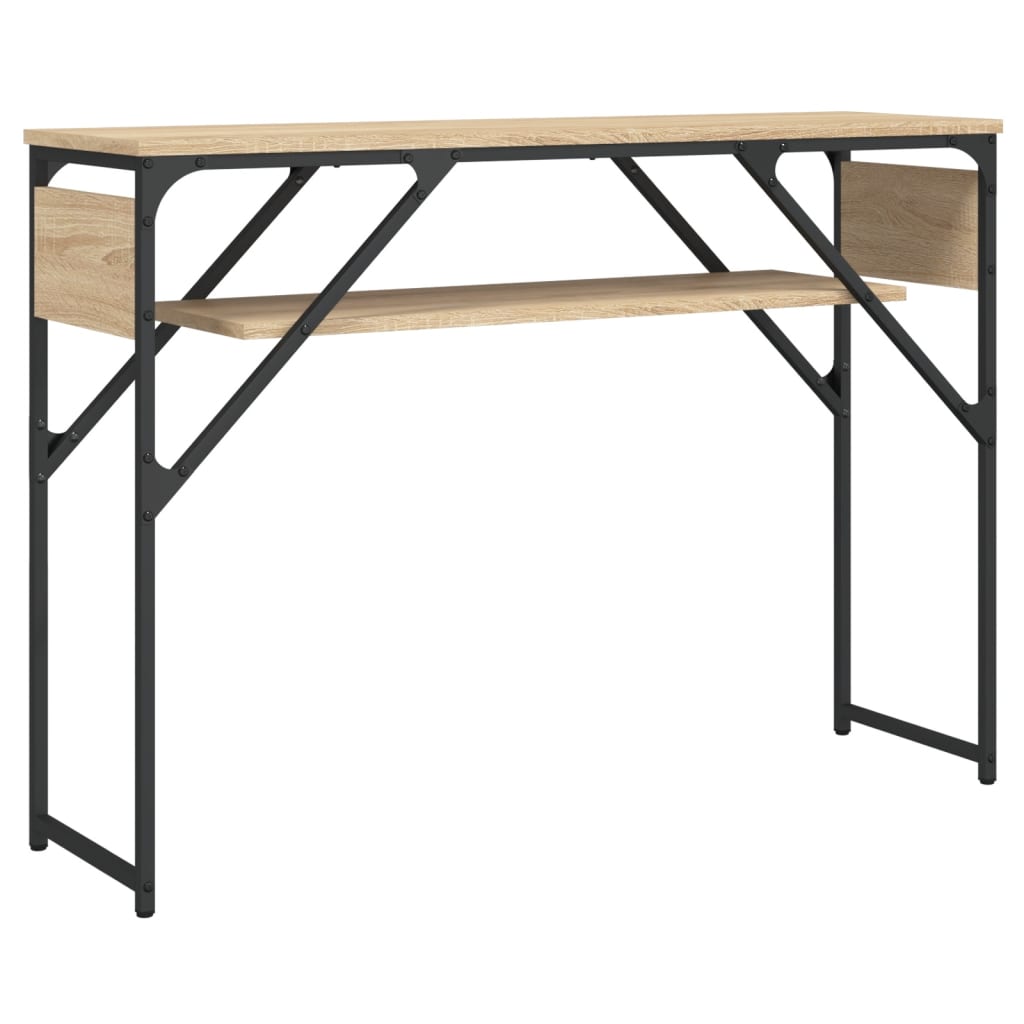 Konsollbord med hylle sonoma eik 105x30x75 cm konstruert tre
