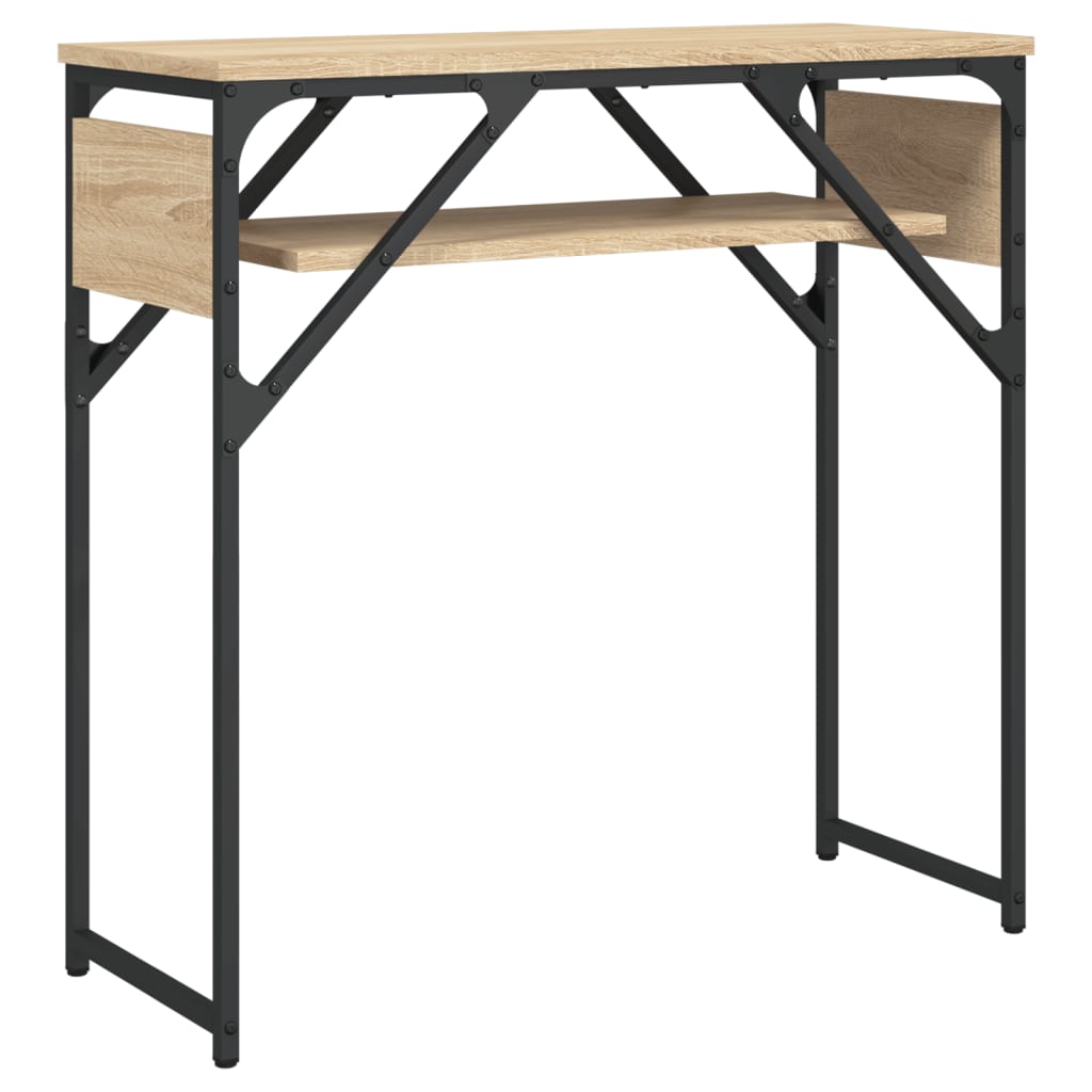 Konsollbord med hylle sonoma eik 75x30x75 cm konstruert tre