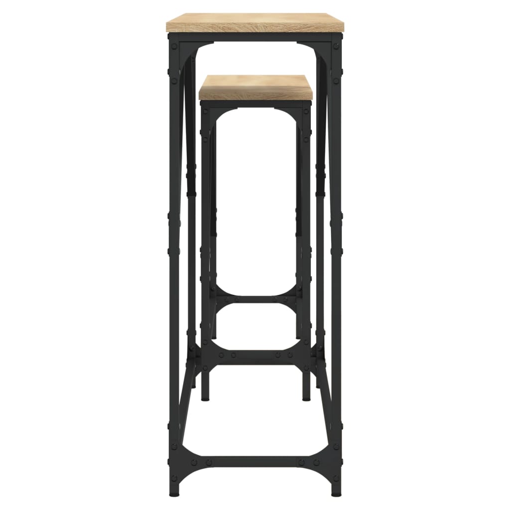 Stablebare konsollbord 2 stk sonoma eik konstruert tre