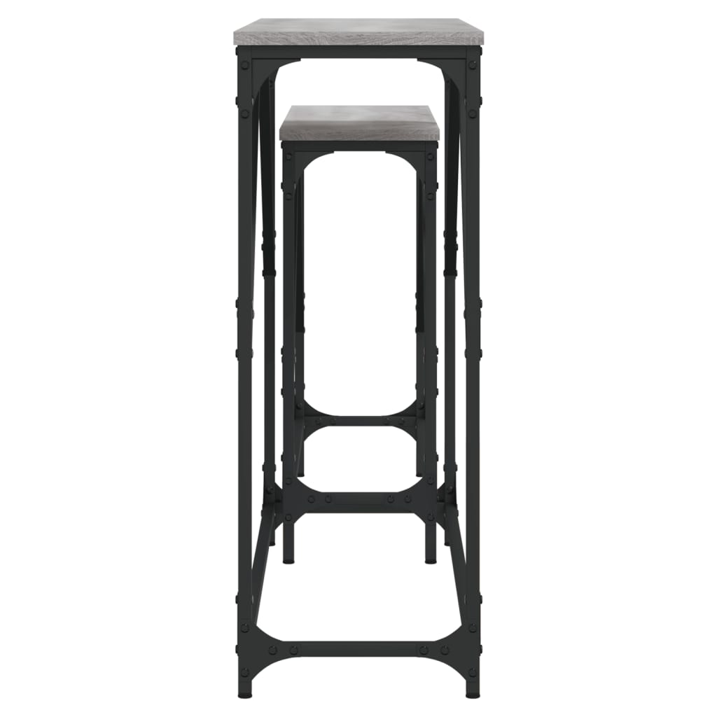 Stablebare konsollbord 2 stk grå sonoma konstruert tre