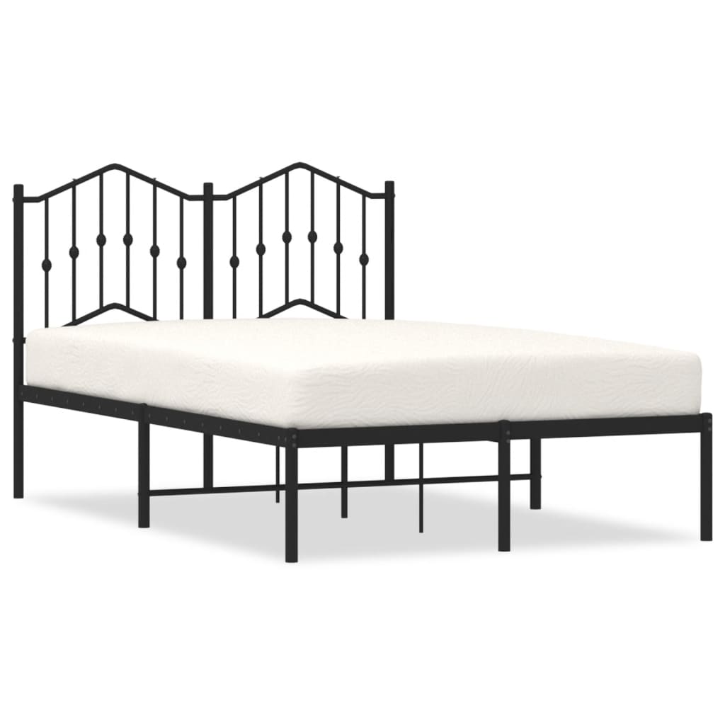Sengeramme i metall med sengegavl svart 120x200 cm