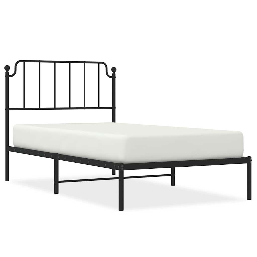 Sengeramme i metall med hodegavl svart 100x200 cm