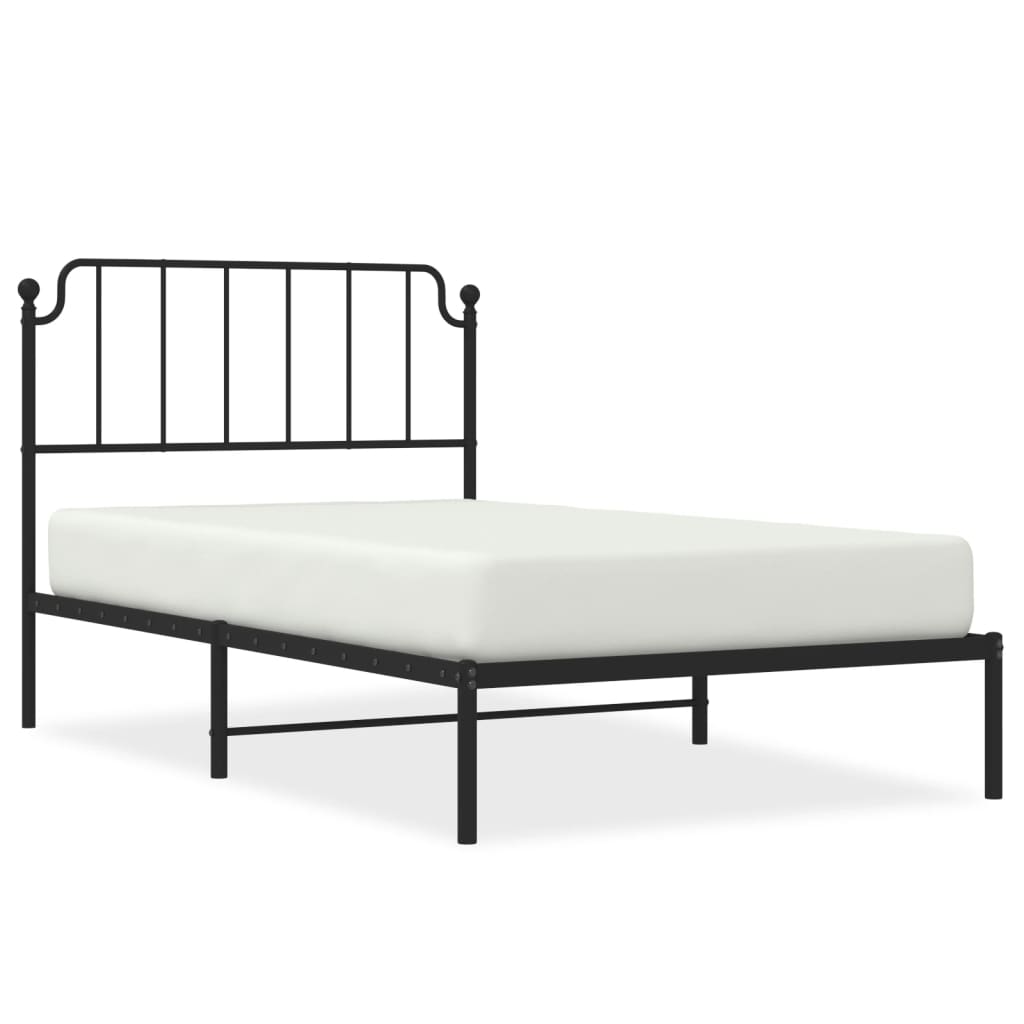 Sengeramme i metall med hodegavl svart 107x203 cm