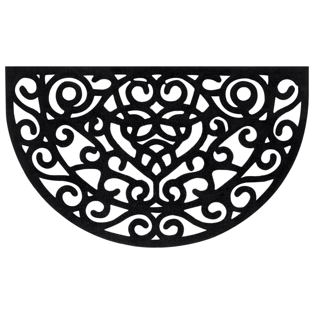 Dørmatte halvrund 45x75 cm gummi