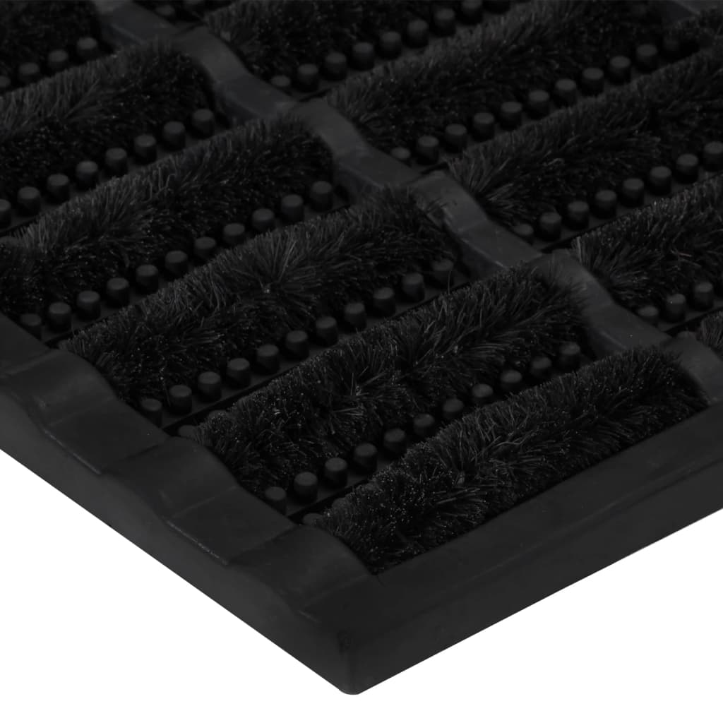 Dørmatte rektangulær 45x75 cm gummi og kokosfiber