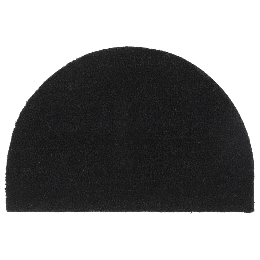 Dørmatte svart halvrund 40x60 cm tuftet kokosfiber