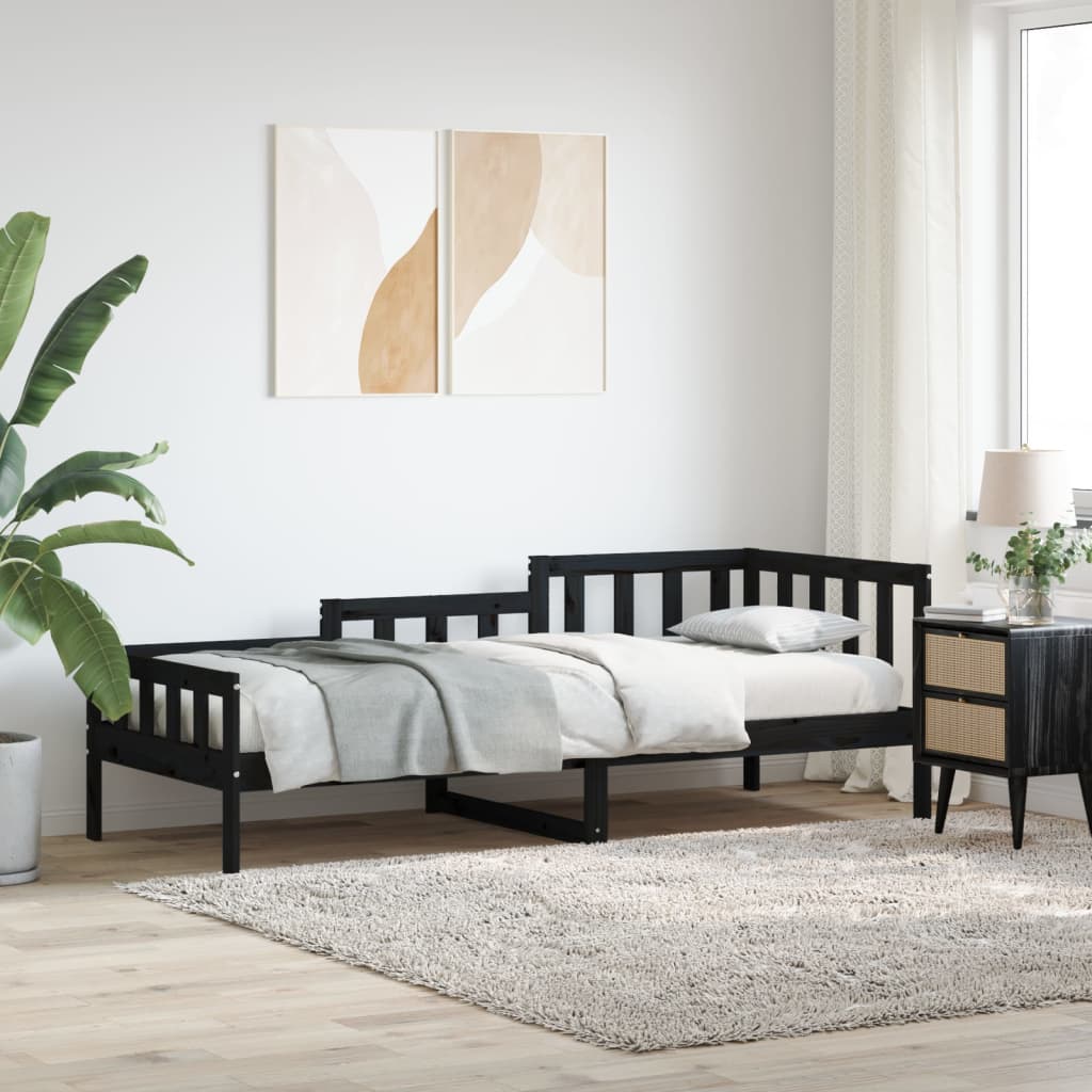 Dagseng svart 90x190 cm heltre furu