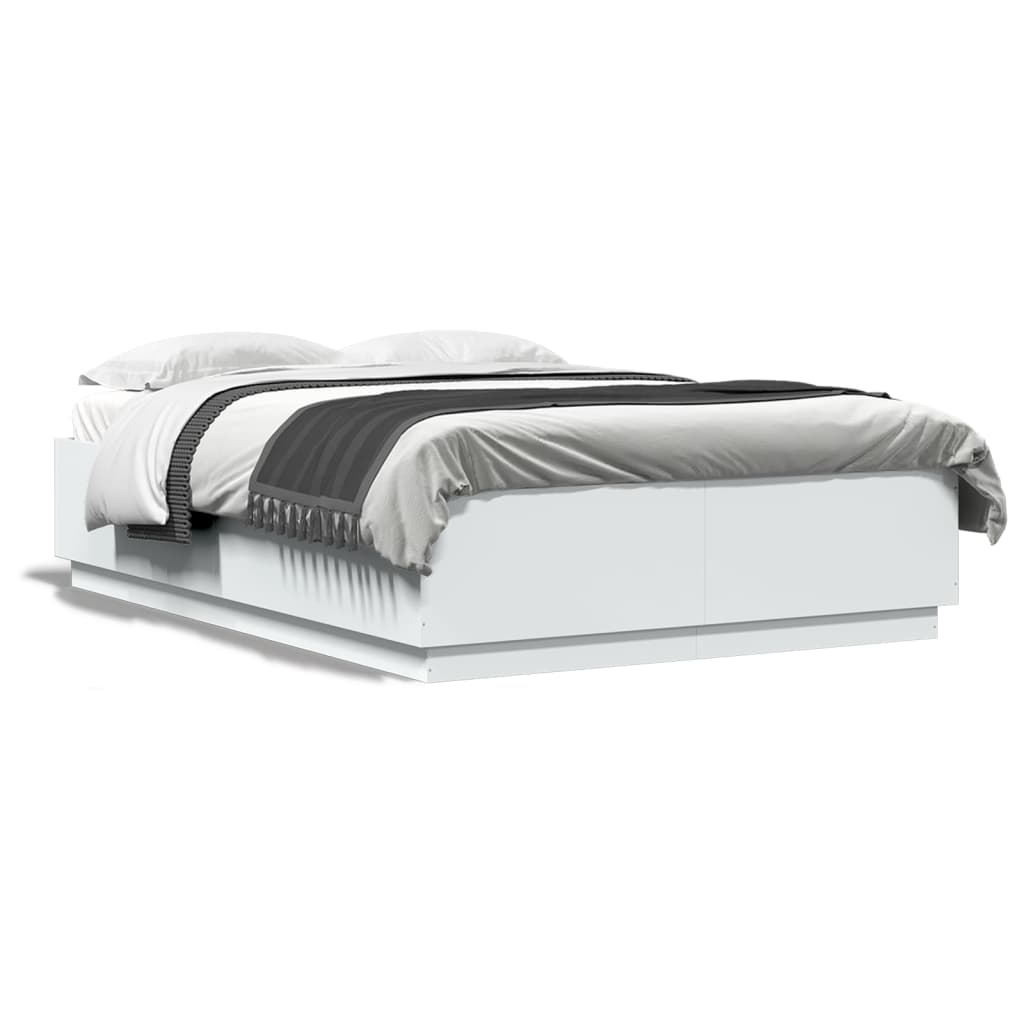 Sengeramme hvit 150x200 cm konstruert tre