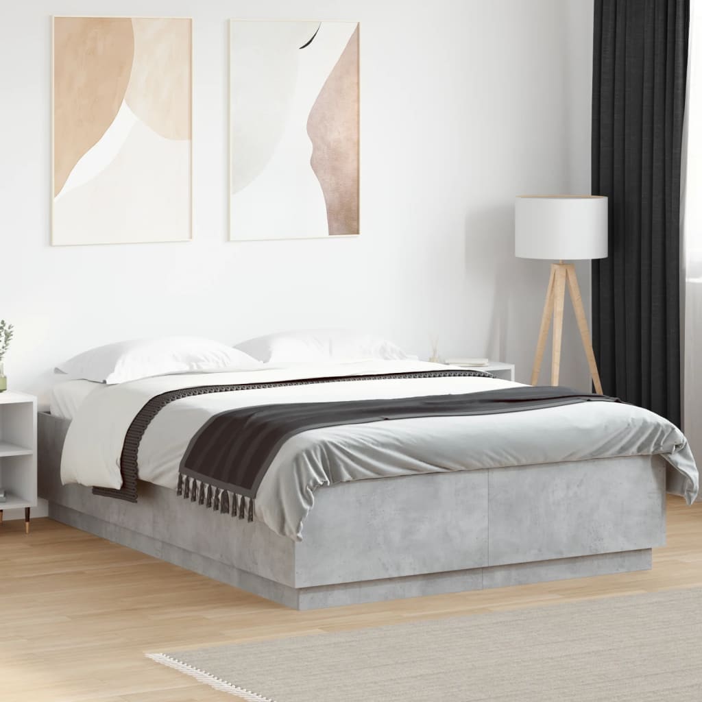 Sengeramme betonggrå 120x200 cm konstruert tre