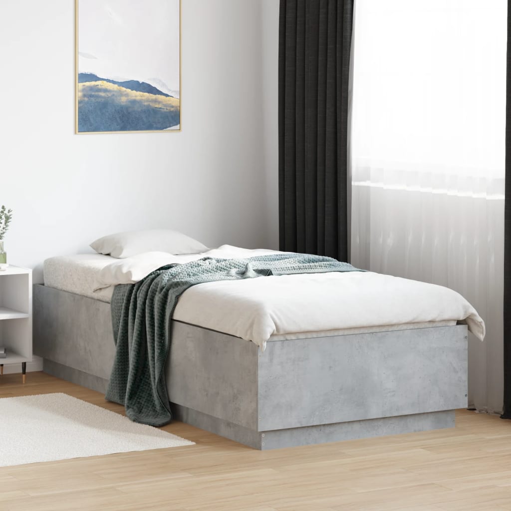 Sengeramme betonggrå 100x200 cm konstruert tre