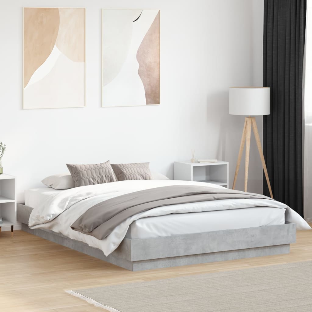 Sengeramme betonggrå 120x200 cm konstruert tre