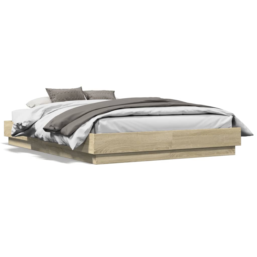 Sengeramme sonoma eik 140x190 cm konstruert tre