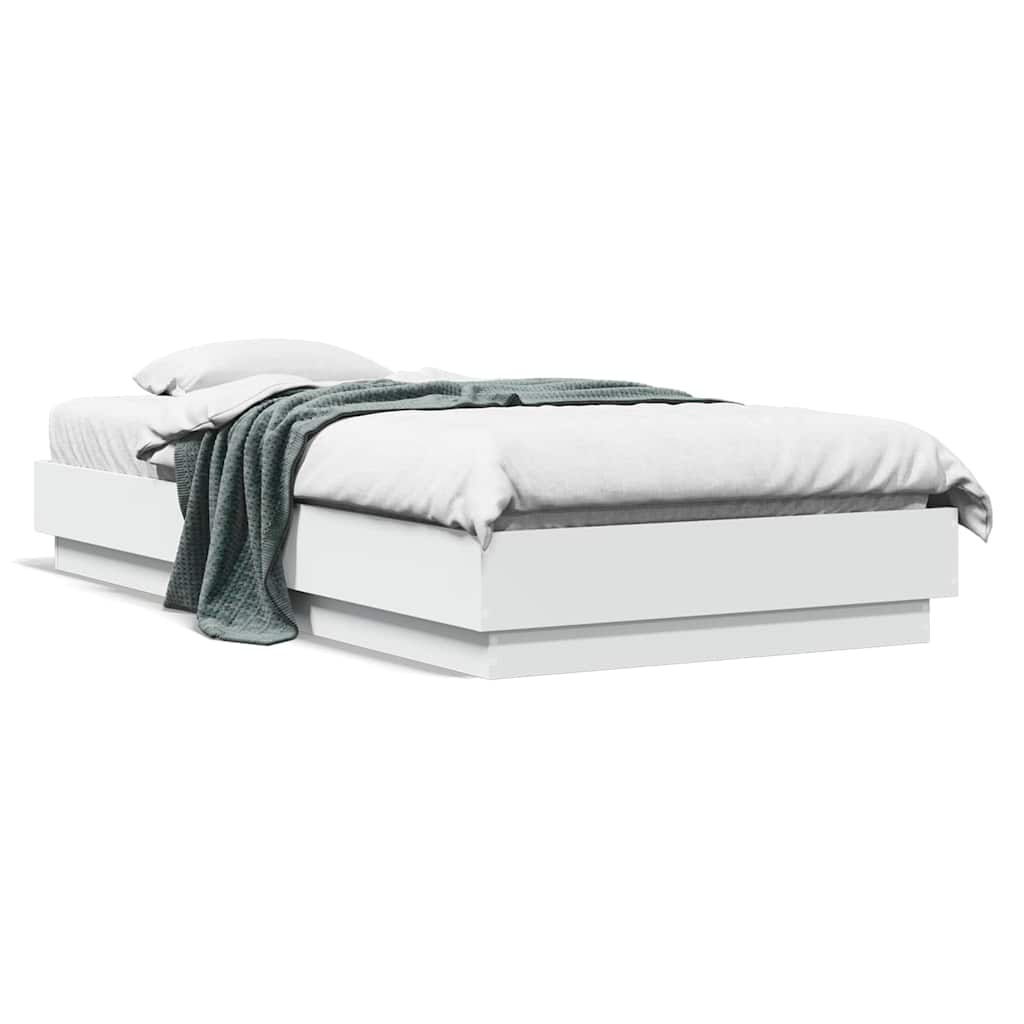 Sengeramme hvit 90x190 cm konstruert tre