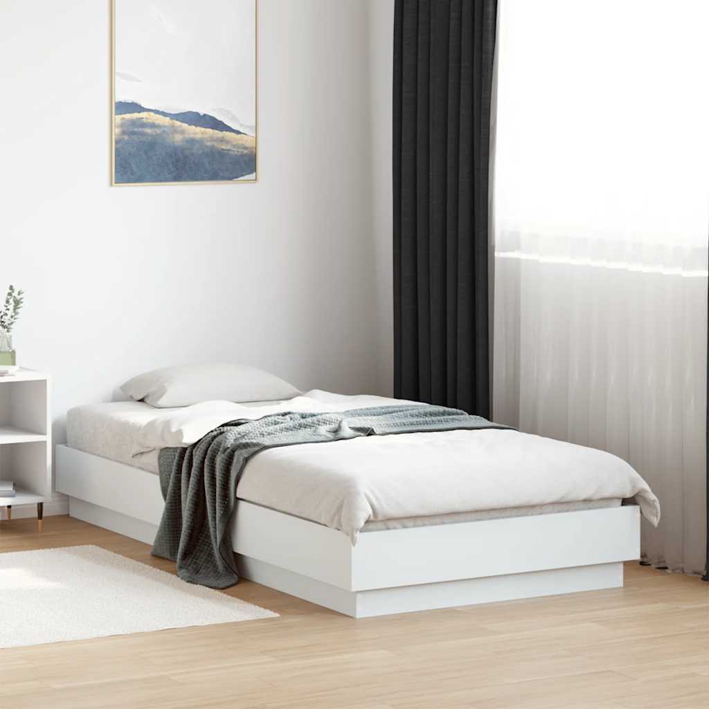 Sengeramme hvit 90x190 cm konstruert tre
