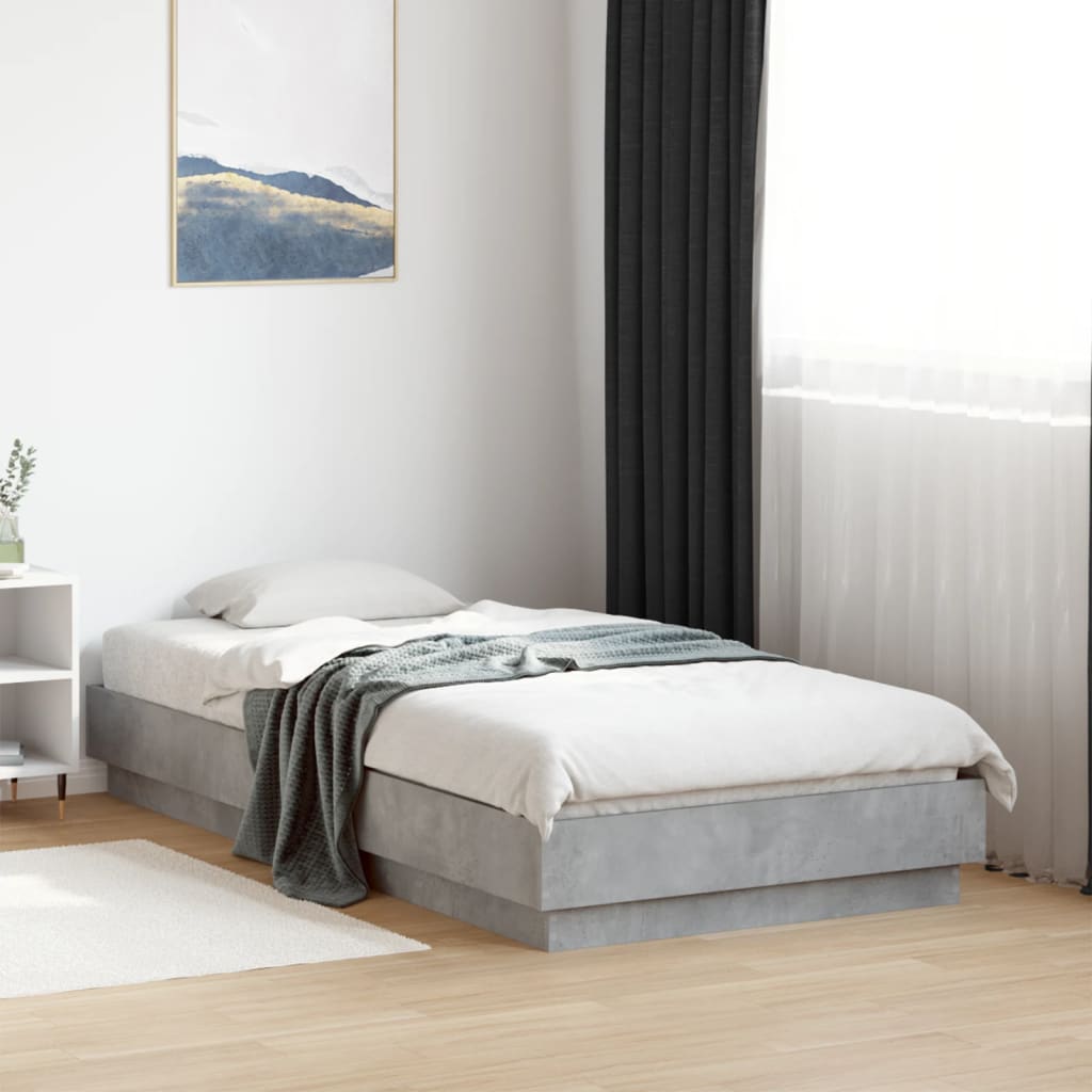 Sengeramme betonggrå 75x190 cm konstruert tre