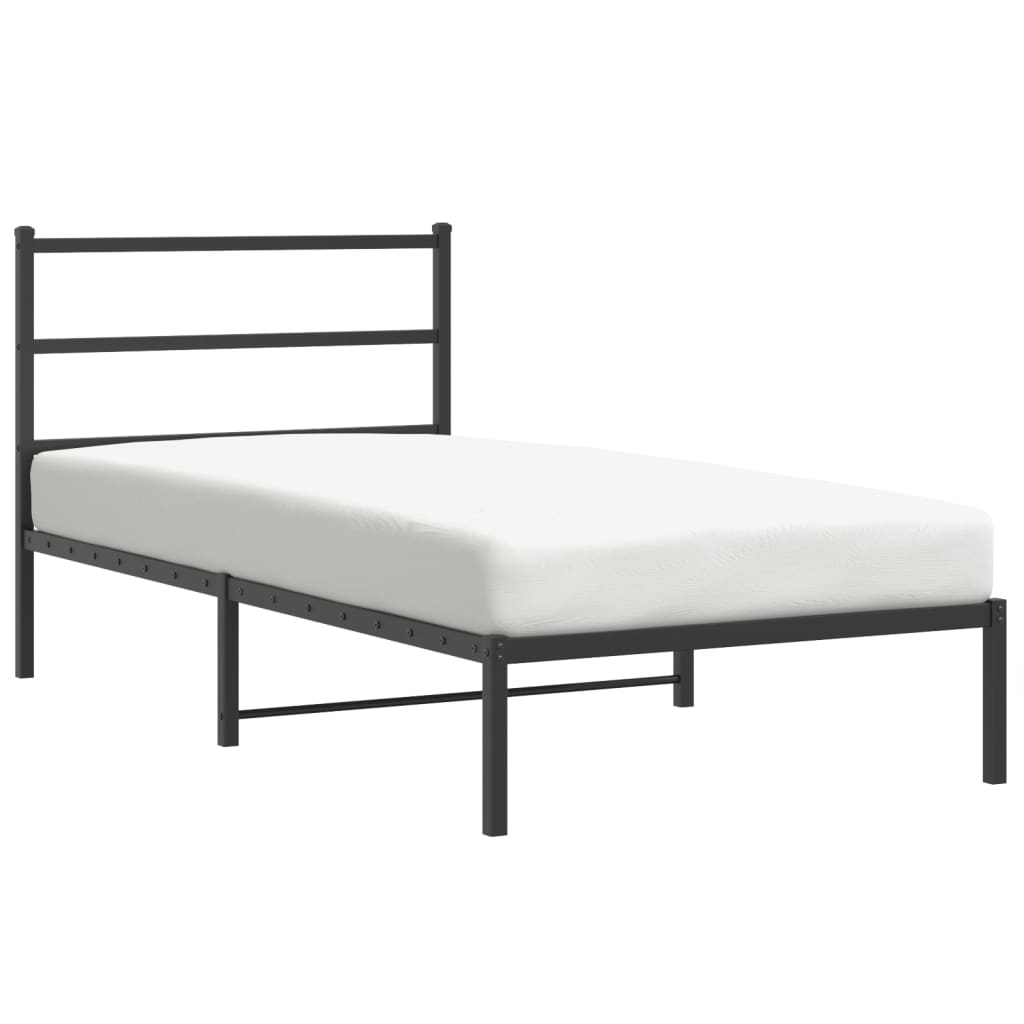 Sengeramme i metall med hodegavl svart 100x190 cm