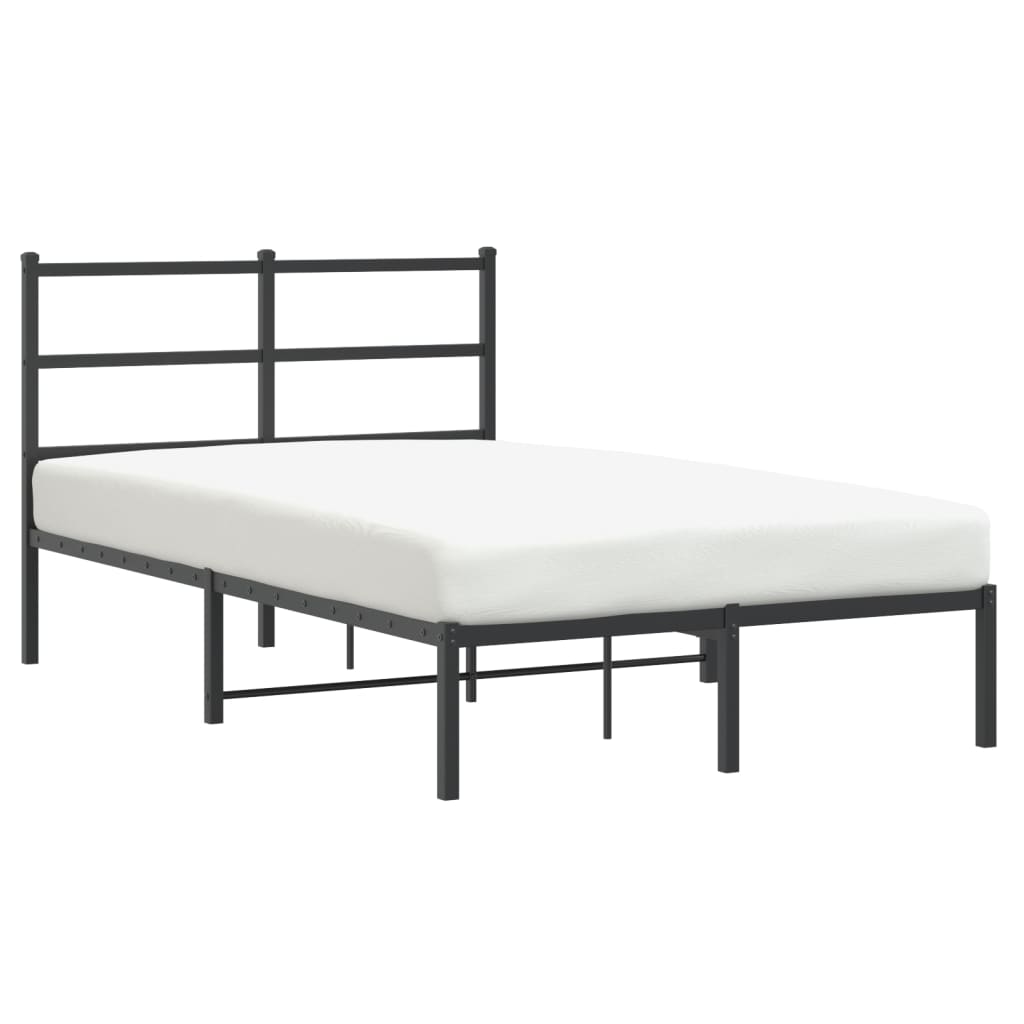 Sengeramme i metall med hodegavl svart 120x190 cm