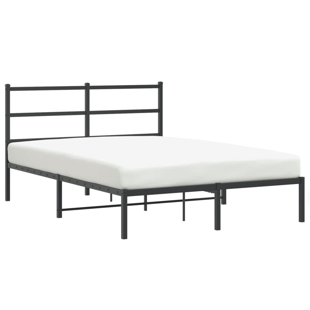 Sengeramme i metall med hodegavl svart 135x190 cm