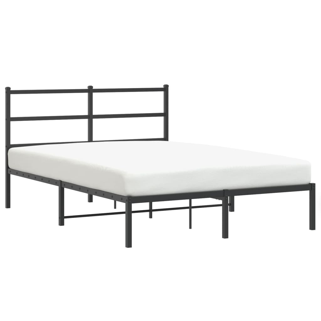 Sengeramme i metall med hodegavl svart 140x190 cm