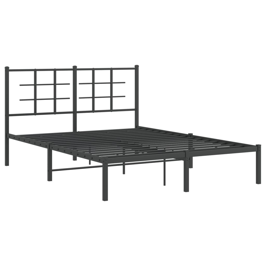 Sengeramme i metall med hodegavl svart 140x190 cm