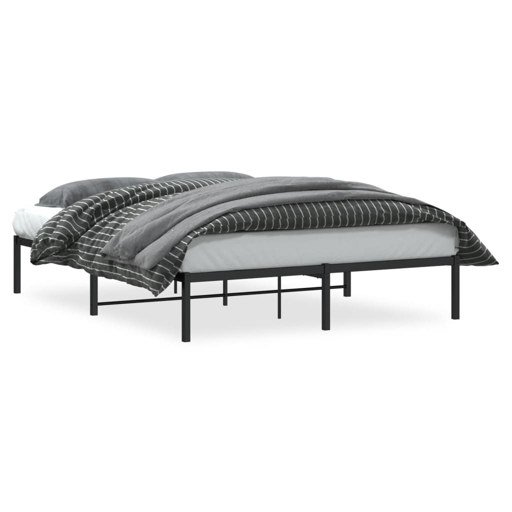 Sengeramme i metall svart 150x200 cm