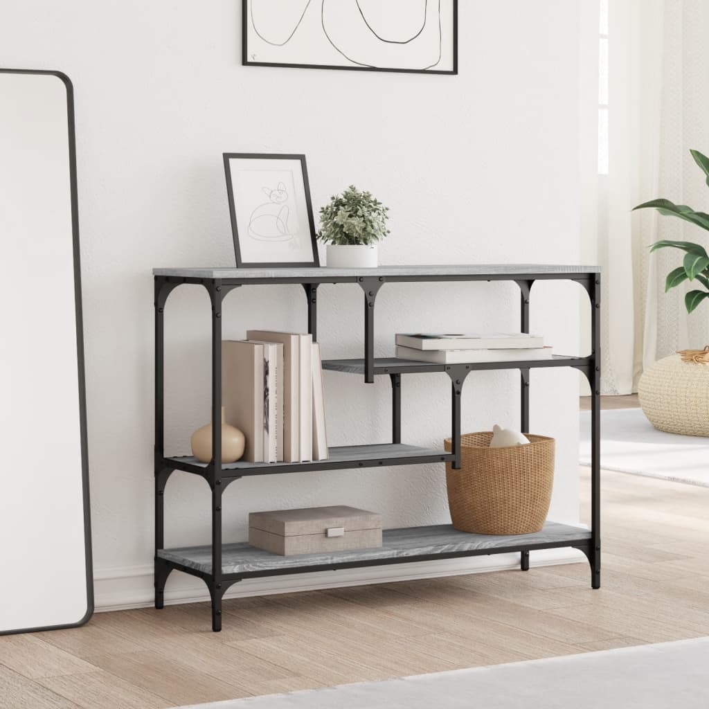 Konsollbord grå sonoma 100x30x75 cm konstruert tre