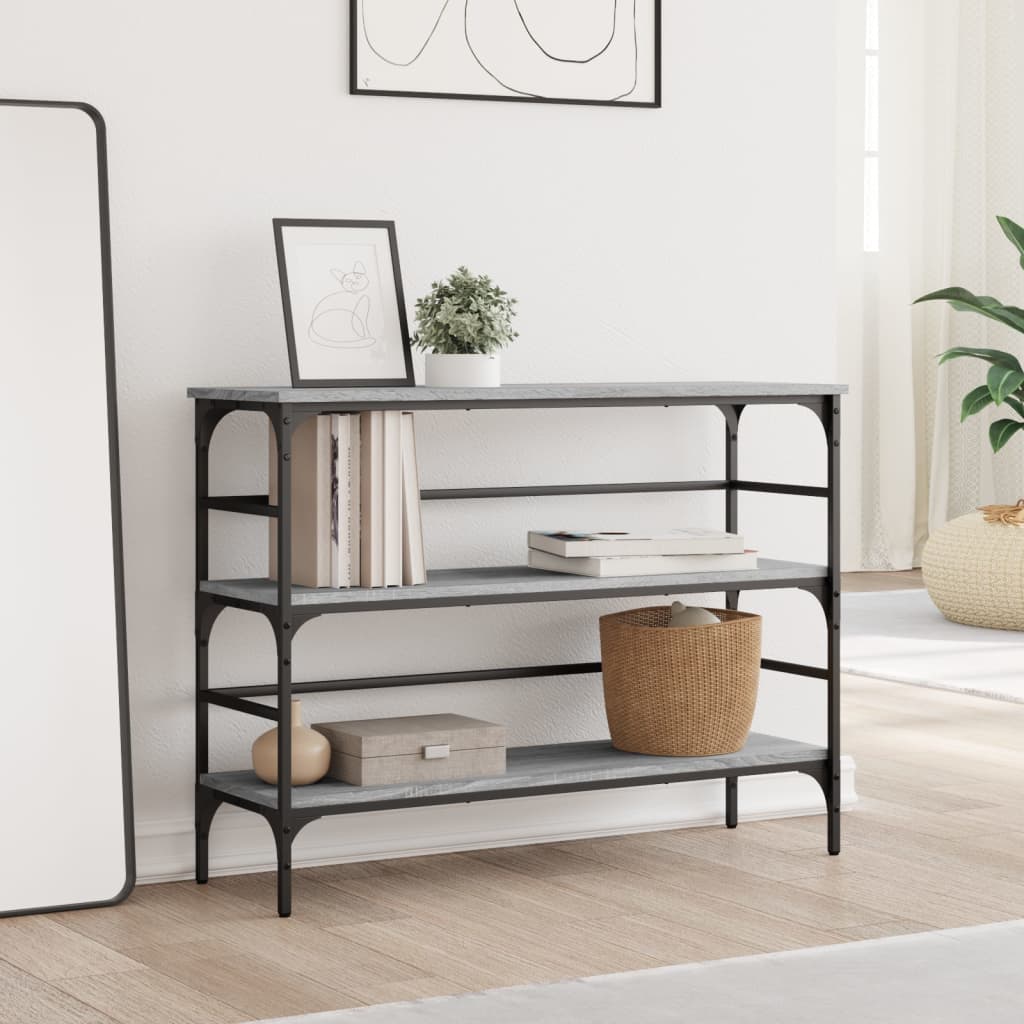 Konsollbord grå sonoma 100x32x75 cm konstruert tre