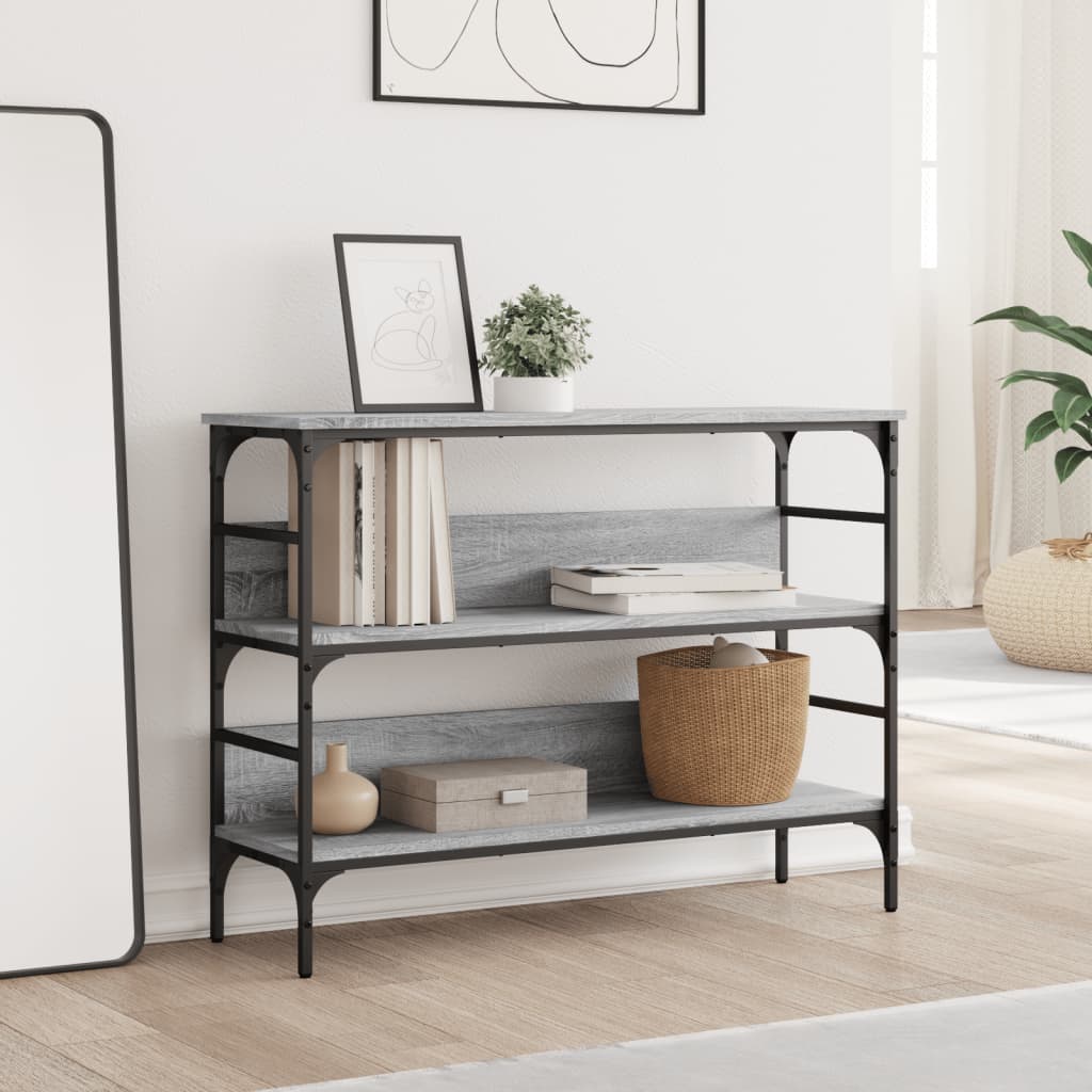 Konsollbord grå sonoma 100x32x75 cm konstruert tre