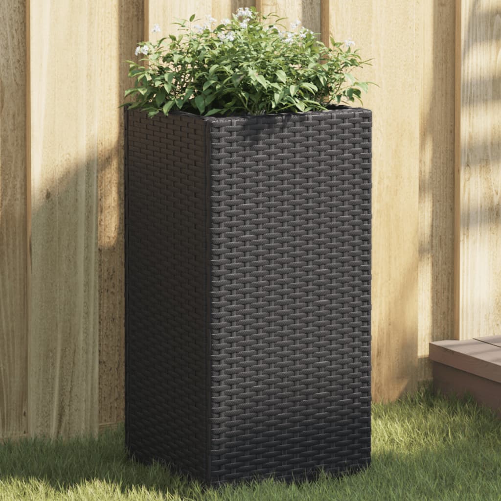 Plantekasser 2 stk svart 30x30x60 cm polyrotting