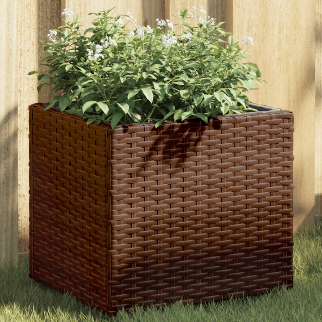 Plantekasser 2 stk brun 36x30x32 cm polyrotting