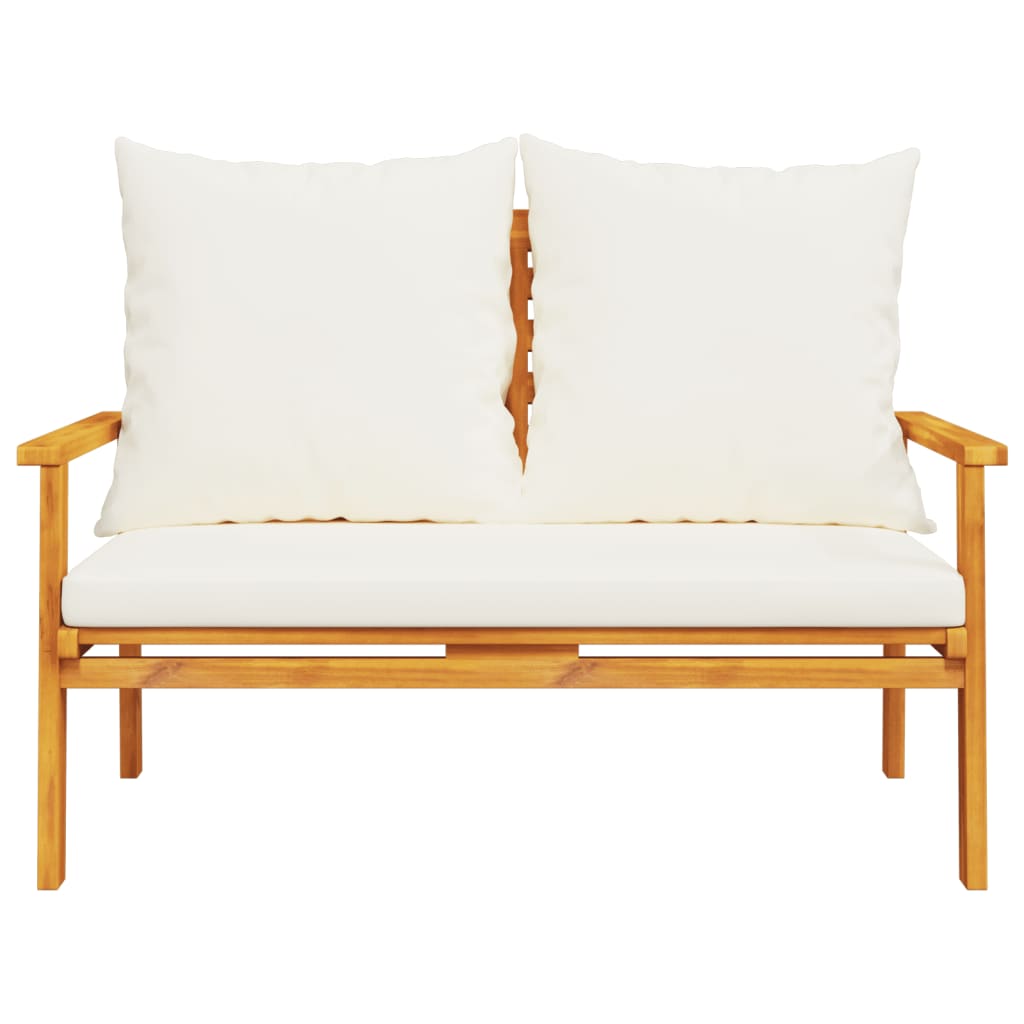 Hagebenk med pute 120 cm heltre akasie