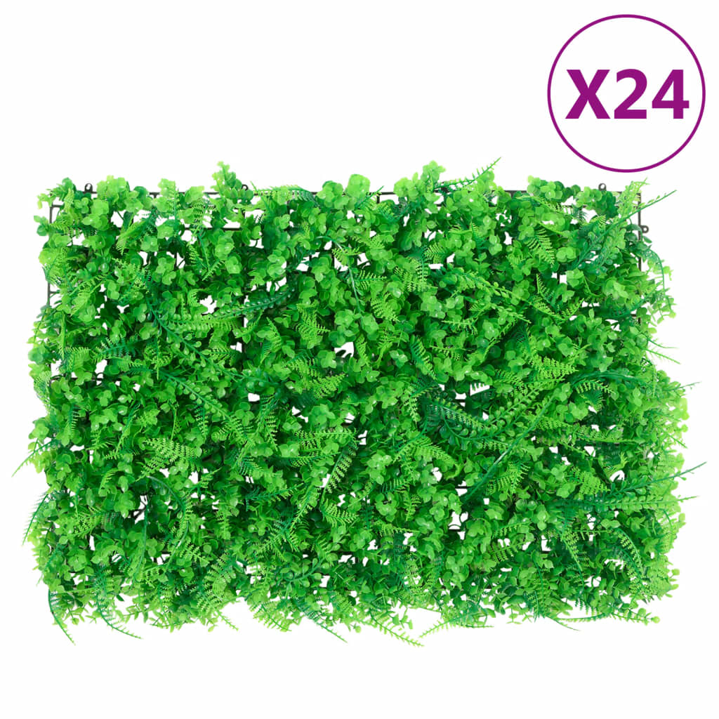 vidaXL Gjerde med kunstige blader 24 stk grønn 40x60 cm