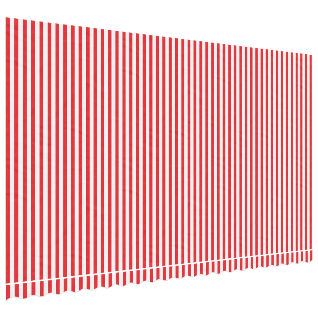Erstatningsduk for markise rød og hvit stripe 5x3 m
