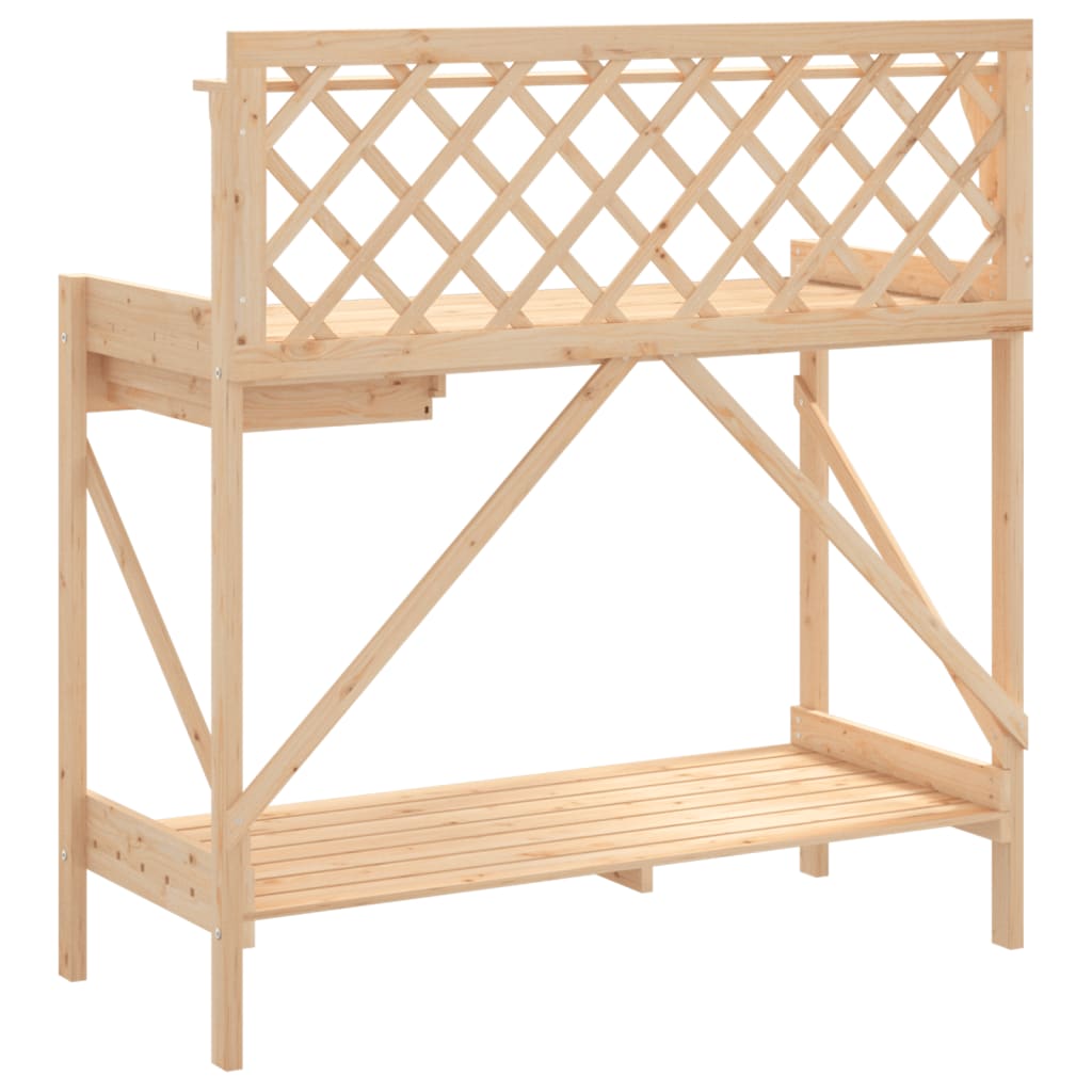 Pottebenk med espalier heltre gran