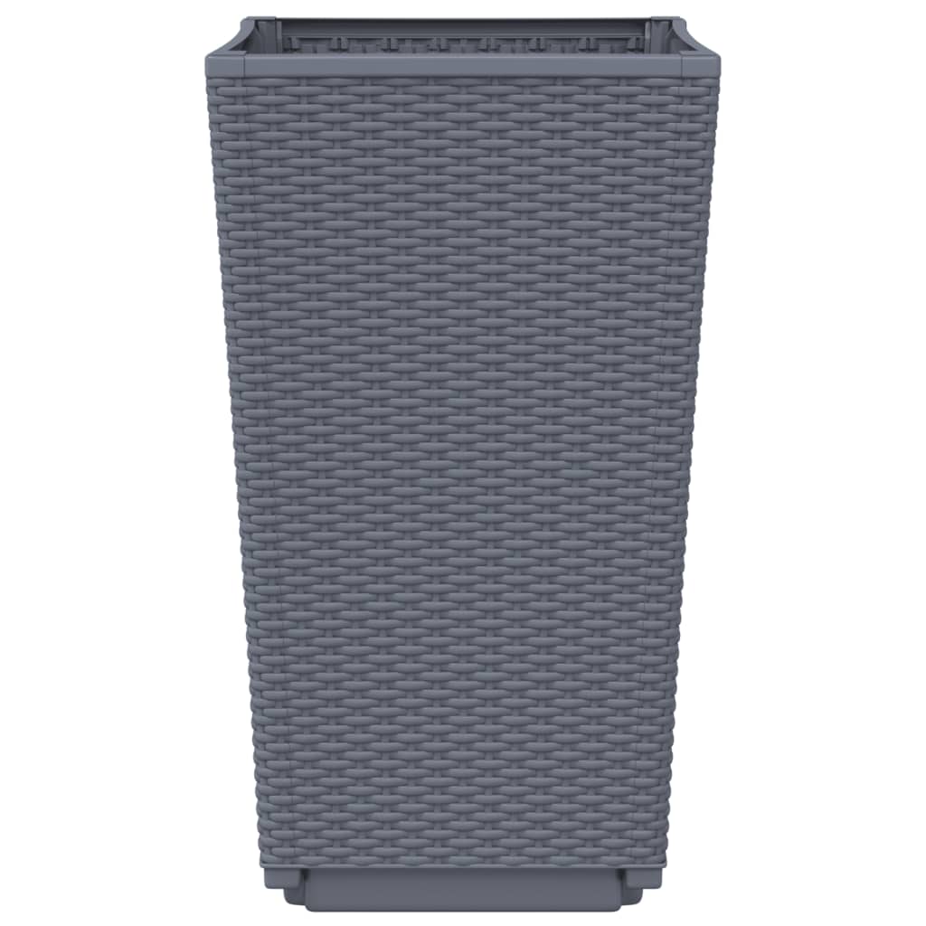 Plantekasser 2 stk grå 32,5x32,5x57 cm PP