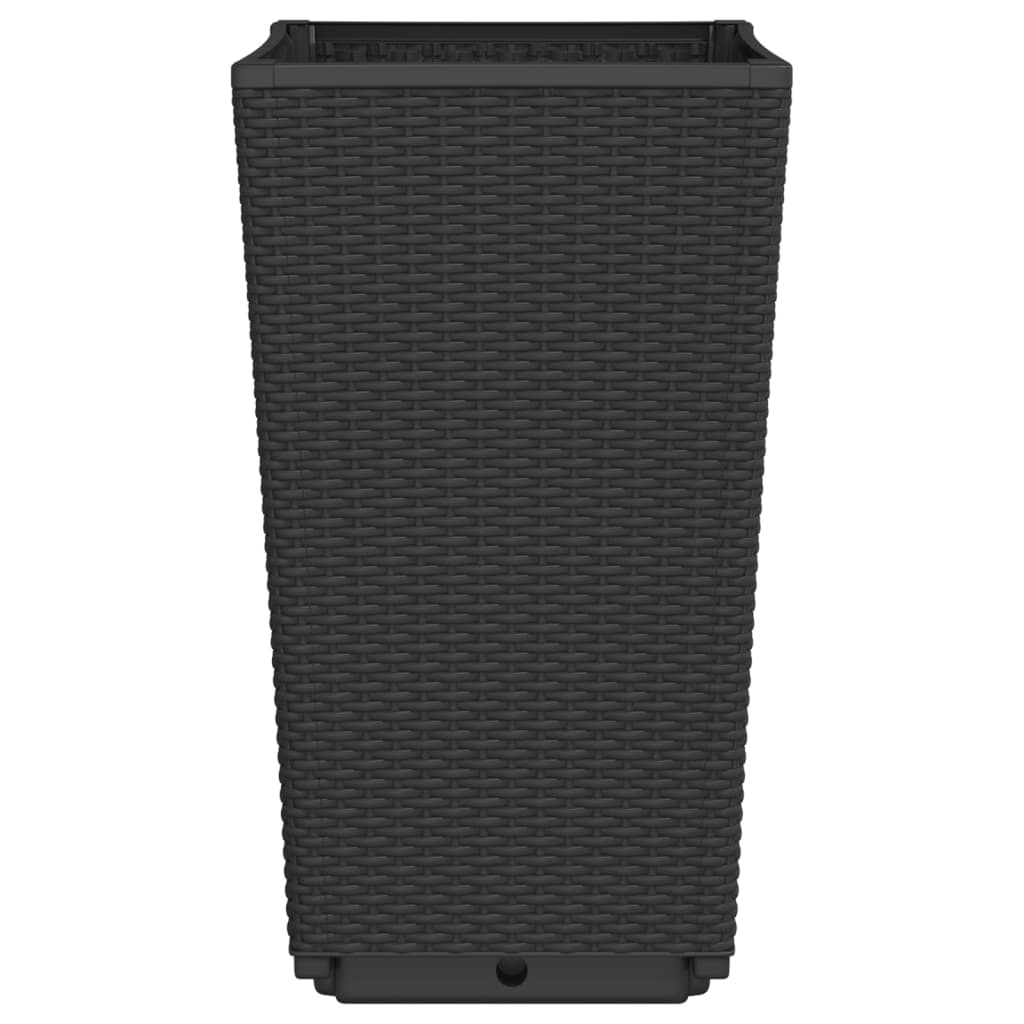 Plantekasser 2 stk svart 32,5x32,5x57 cm PP