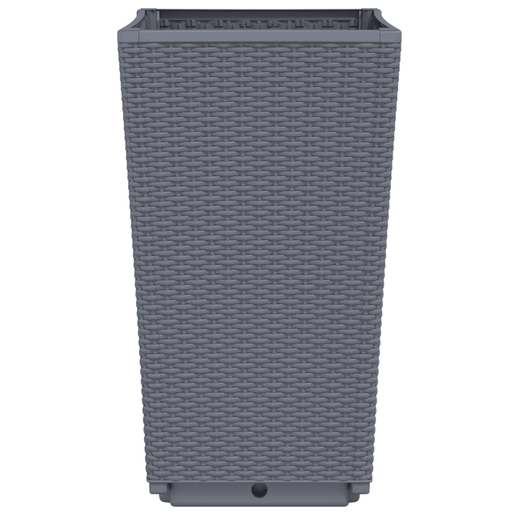 Plantekasser 4 stk grå 32,5x32,5x57 cm PP