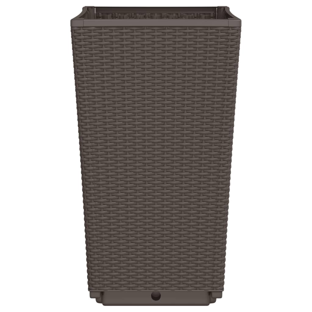 Plantekasser 4 stk brun 32,5x32,5x57 cm PP