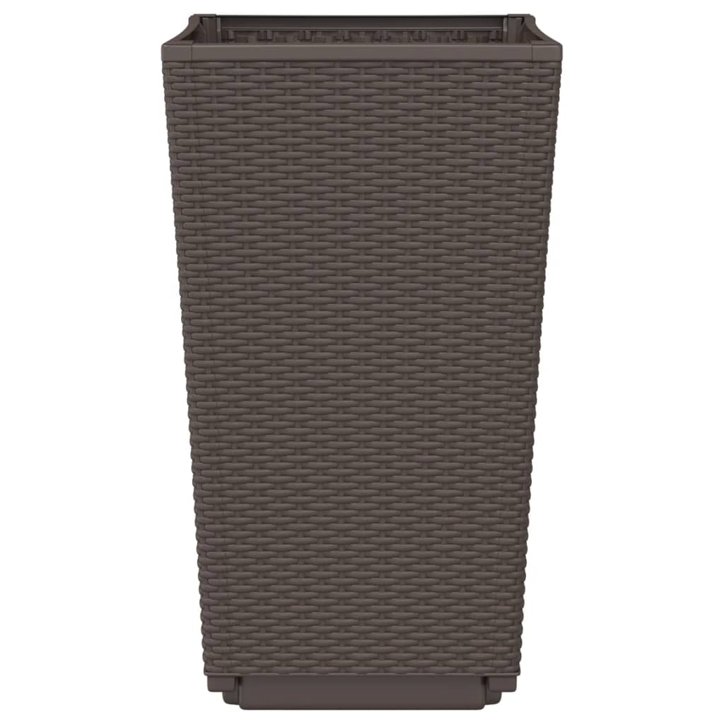 Plantekasser 4 stk brun 32,5x32,5x57 cm PP