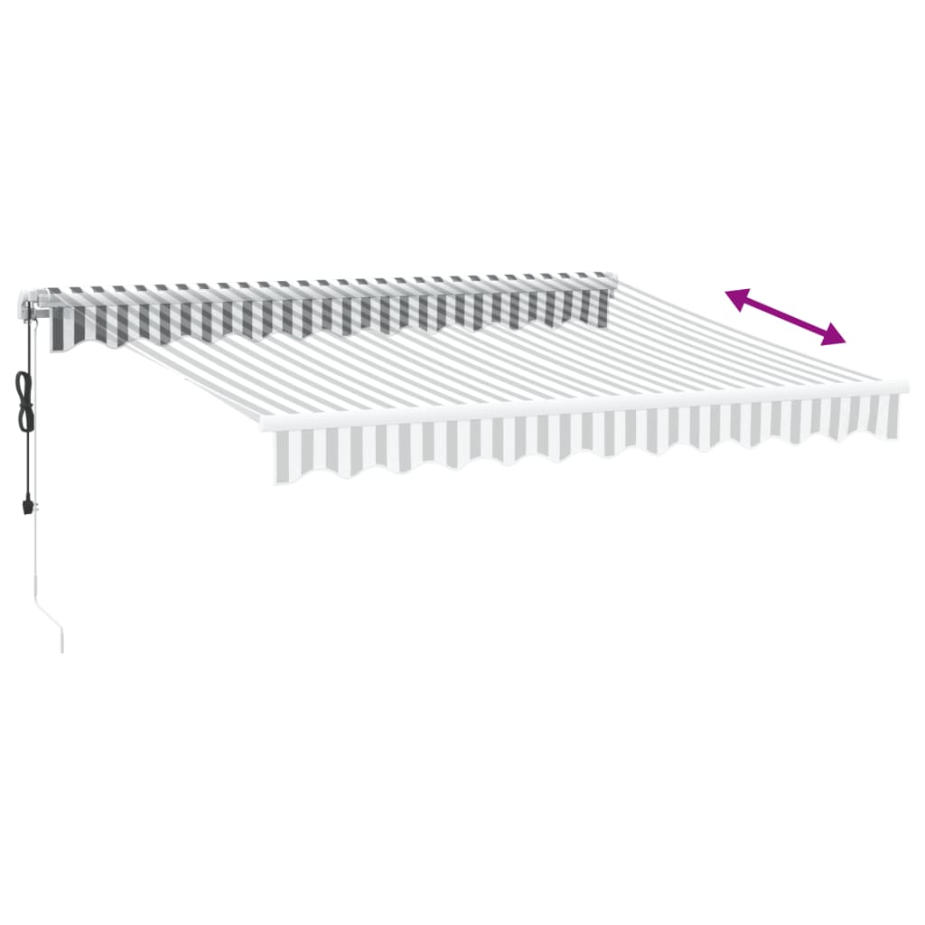 Automatisk uttrekkbart markise antrasitt og hvit 300x250 cm