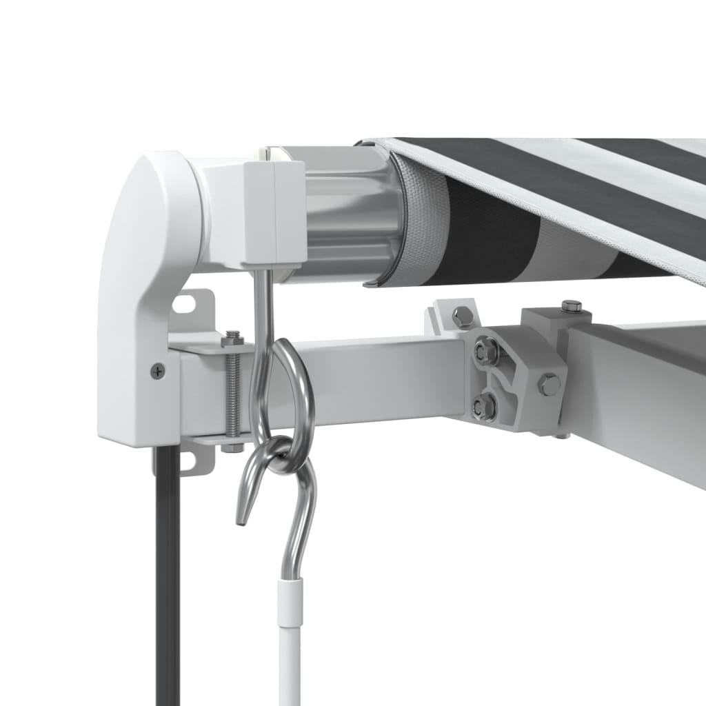 Automatisk uttrekkbart markise antrasitt og hvit 300x250 cm