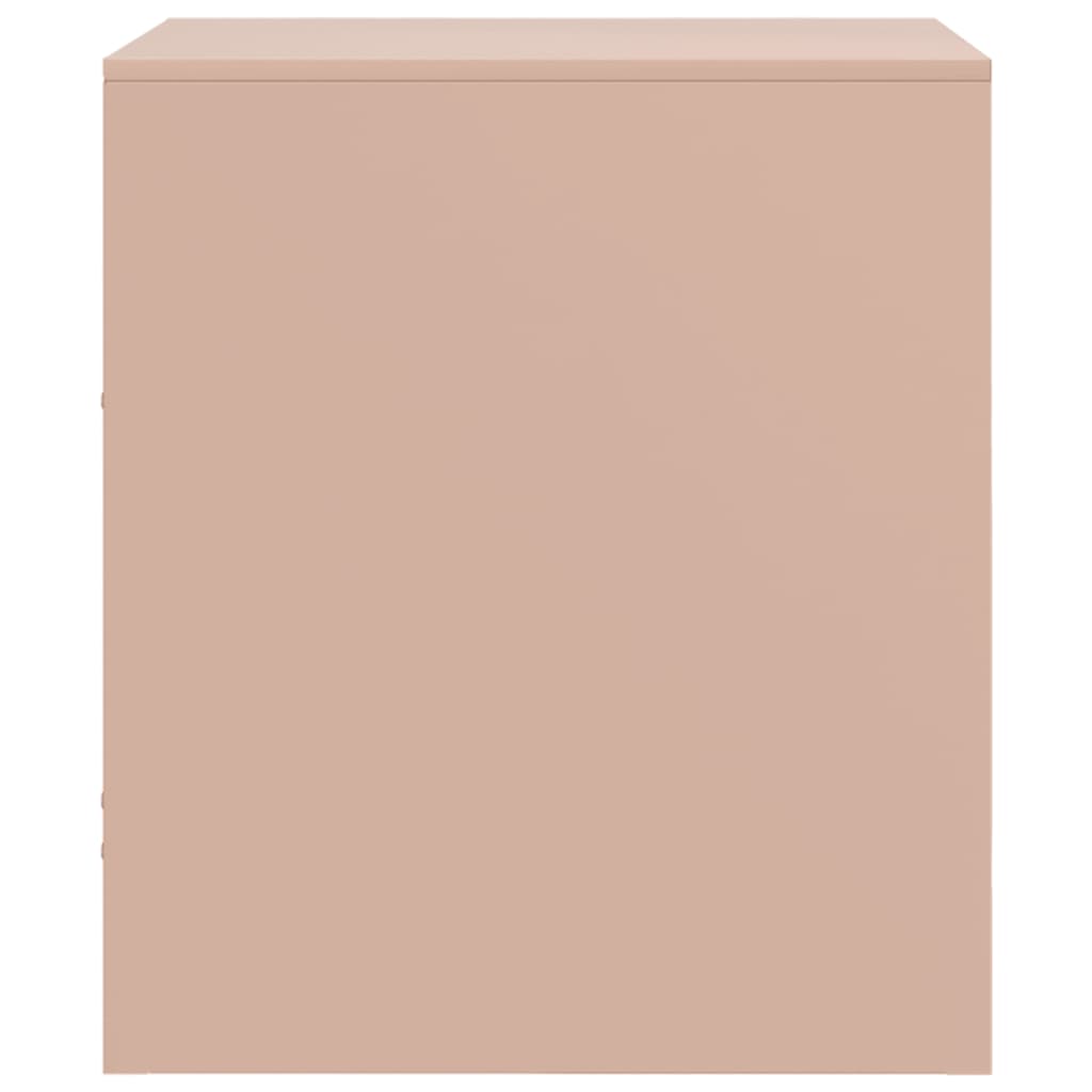 Nattbord 2 stk rosa 34,5x39x44 cm stål